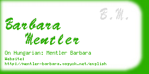 barbara mentler business card